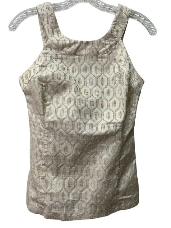 Tops - White Tank Sleeveless Shaped Blouse Fitted